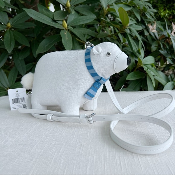 NWT Kate Spade New York Arctic Friends Polar Bear Crossbody Leather Bag - Picture 5 of 12